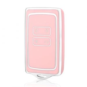 OFF WE GO Coque de Cl&eacute; Voiture pour Renault Voiture Cl&eacute; &agrave; T&eacute;l&eacute;commande &Eacute;tui TPU Coque Protection Cl&eacute; Voiture pour Clio Espace Talisman Megane Kadjar Captur Arkana Sandero Kangoo, Argent Rose (OFF WE GO, neuf)