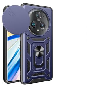 UPLAI Coque pour Honor Magic 5 Pro (Magic5 Pro), Tr&egrave;s Mince Antichoc Armure Silicone Housse avec Glisser Cam&eacute;ra Cover et Magn&eacute;tique Anneau Support, PC+TPU Durable &Eacute;tui.Bleu (UPINLY, neuf)
