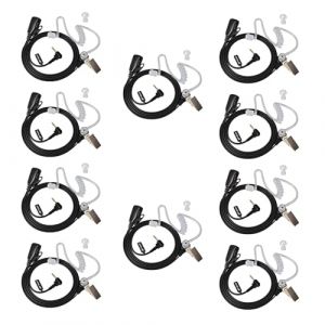 HYS Covert Air Tube Acoustique Oreillette de Sécurité Talkie Walkie Compatible avec Motorola TLKR-T60 T61 T62 T80 T81 T82 T-92 H2O (Lot de 10) (Two Way Radio Store, neuf)