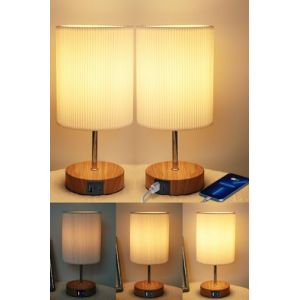 Lampe De Chevet Tactile: Lampe LED Dimmable Avec Contr&ocirc;le Tactile Ports USB A+C Abat-Jour En Tissu Pour Lecture Chambre Salon H&ocirc;tel Chambre D&rsquo;Enfant Moderne Et Fonctionnelle Avec Ampoule Incluse (HSLighting Direct, neuf)