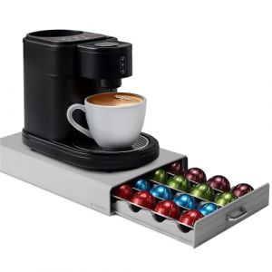 Navaris Tiroir à Capsule de Café - Rangement Support pour Dosette Machine à Café Nespresso Vertuo - Distributeur Range-Dosette pour Capsules Vertuo 43 x 23,6 x 5,8 cm (SX-Commerce, neuf)