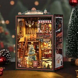 Book Nook Kit Cadeau Cr&eacute;atif de Saint-Valentin, Maison de Poup&eacute;e en Bois Miniature &agrave; Monter Soi-M&ecirc;me, Lumi&egrave;re LED Tactile, D&eacute;coration Romantique et Maquette pour Adultes (Atelier de R&ecirc;ve) (ZJJ-US, neuf)