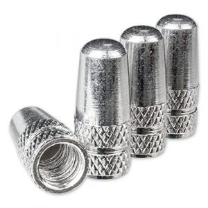 Bouchon de Valve en Aluminium, Lot de 4, Bouchons Argents compatibles avec Les valves Presta et françaises, Cache-pneus pour Chambres à air de vélo, Bouchons Valve Velo, Bouchon de Valve Presta Vélo (Your Day Mate, neuf)