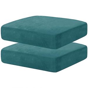 CHELZEN Housse de siège de canapé en Velours, Housse de siège élastique Haute, Housse de Protection pour Meubles, Fond élastique Doux antidérapant (1 siège*2, Paon Bleu) (CHELZEN EUSHOP, neuf)