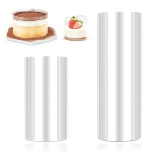 Rhodoid Patisserie,Rouleaux Rodoide,Transparent Patisserie Film Bordure,Rouleaux Colliers à Gâteau,Film Protecteur pour Bordures Gâteaux,Acetate Film,Ruban Gâteau (2 Roll（10cmx 5m+15cmx 5m)) (QiaoQiHOUSE, neuf)