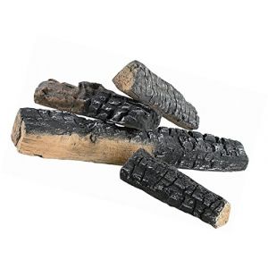 Lot de 4 bûches de bois en céramique (0891) pour cheminée au bioéthanol ou à gaz - Bûches de bois en céramique résistantes à la chaleur (shoperama, neuf)