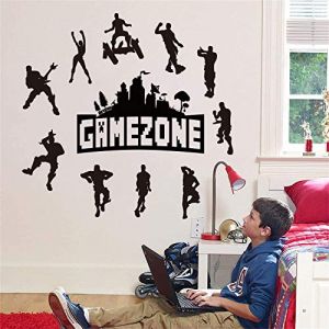 Runtoo Autocollant Mural Gamer Sticker Muraux Noir Chambre Garcon Amovible Deco Stickers Salle de Jeux Enfant Decoration (Decalplanet-EU, neuf)