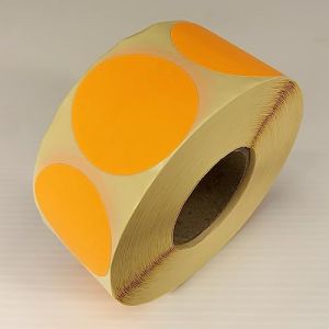 Affichesstore 30224 - Rouleau de 1000 Étiquettes Autocollantes Couleur Jaune/Orange - Étiquettes Adhésives Ø 40mm - Stickers Inscriptibles (AFFICHESSTORE, neuf)