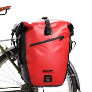 Rhinowalk Sacoche de vélo étanche 20L pour Porte-Bagages de vélo, Sacoche de Selle, Sac à bandoulière, Porte-Bagages pour Ordinateur Portable, Rouge (Rhinowalk-FR, neuf)