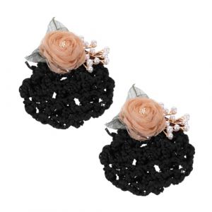CALLARON 2 Pièces Pince à Cheveux De La Tête De Fleur Pince à Cheveux Résille Pour Fantaisie Pince à Cheveux Fleur Accessoires Ouah Petit Style Filet à Cheveux Femmes Chèques Plastique (Raindrops On Roof, neuf)