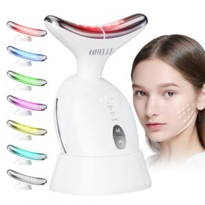 QUELLE Appareil Anti Rides Visage 3 Modes et 7 Couleurs LED, Appareil Lifting Visage et Sculpteur Facial avec Chauffage 45°C, Masseur Visage Électrique pour Raffermissement du Visage et du Cou (QUELLE TATTOO, neuf)