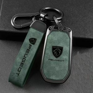 QYPLKJHG Coque de Cl&eacute; de Voiture pour Peugeot 5008 2016-2020, Housse de Protection Coque Cl&eacute; avec Porte-Cl&eacute;s Coque Bo&icirc;tier Clef de Telecommande Cuir &Eacute;tui de Cl&eacute; Carte Auto Accessoires,B-1 (haomengxiangbanbaihuodian, neuf)