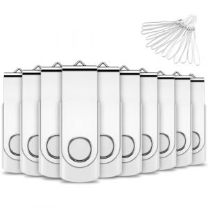 Cle USB 4 Go, EASTBULL Cl&eacute; USB 2.0 Flash Drive Clef USB Pivotant Stockage Disque M&eacute;moire Stick Pendrive avec 10 Cordes (4GB*10PCS) (Dream success, neuf)