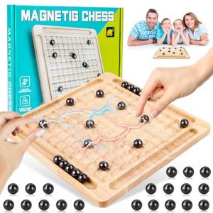 Jeu Echec Magnetique, Magnetic Chess Game, Jeu d'échecs Magnétique, Echec Magnetique avec échiquier en Bois, Jeu Echiquier Magnetique Multijoueur, Jeu d'interaction Parent-Enfant pour Réunion (tuoheyedianzi, neuf)