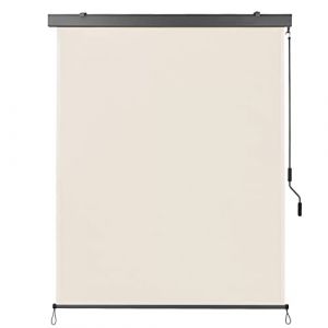 LIFERUN Store Vertical Balcon, Roulant Ext&eacute;rieur, Enrouleur Occultant avec Manivelle et Cassette d'Auvent, Pare-Soleil, Pare-Vue, Protection du Vent pour Terrasse, Patio, 1,4x 2,5 m, Beige, (CZZYP-1) (Dorigod Trading Limited, neuf)
