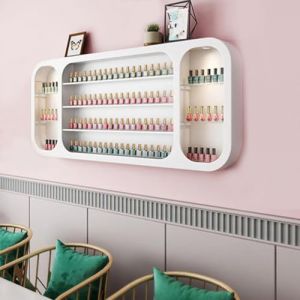 Présentoir à vernis à ongles en bois, présentoir à parfum, organisateur mural à suspendre for vernis à ongles, étagères flottantes for salon de beauté et de manucure(140CM) (YIPINYI EU STORE, neuf)