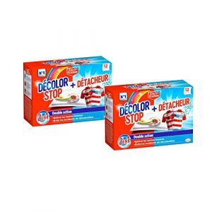 D&eacute;color Stop 2en1 &ndash; Sachets Anti&ndash;D&eacute;coloration + D&eacute;tacheur &ndash; 12 Sachets Lot de 2 (Maxi&Mini, neuf)