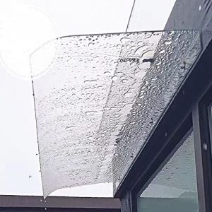 KDDEON Auvent Voûté de Porte et Fenêtres,Auvent de Porte d'Entrée Invisible,Marquise en Polycarbonate Transparent,Silencieuse Toit Abri,pour Boîtes Aux Lettres,Climatiseurs,Vélos (50x70cm/20 x28) (yangxiaozahuodian, neuf)