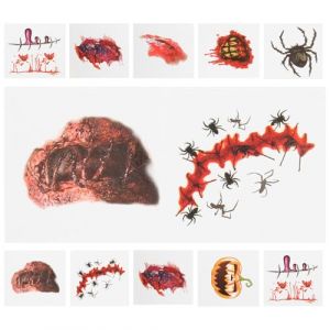 minkissy 40 Pièces patchs d'étiquettes de peau baume fausse peau autocollant Se maquiller halloween temporaires makeup halloween ​​​​de plaie faux papier kraft (Prettbeauty, neuf)