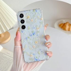 ZTOFERA &Eacute;tui pour Samsung Galaxy A34, Coque Transparente en TPU Souple avec Motif Fleur, Protection Ultra-Mince en Gel de Silicone Anti-Rayures pour Samsung A34 5G - Bleu Rose Fleurs (zongTop, neuf)
