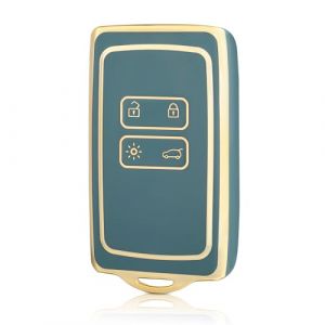 OFF WE GO Coque de Cl&eacute; Voiture pour Renault Voiture Cl&eacute; &agrave; T&eacute;l&eacute;commande &Eacute;tui TPU Coque Protection Cl&eacute; Voiture pour Clio Espace Talisman Megane Kadjar Captur Arkana Sandero Kangoo, Or Bleu (OFF WE GO, neuf)