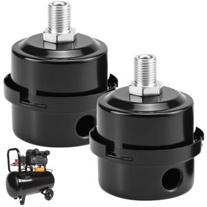 QWORK&reg; Lot de 2 Silencieux pour Compresseur d'Air, silencieux de filtre d'admission de compresseur d'air en m&eacute;tal, 1/4 "PT 12mm (shavinglikes, neuf)