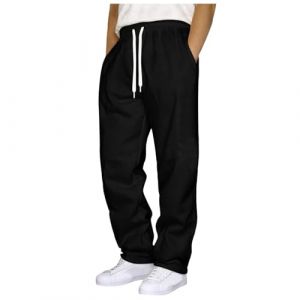 Jogging Homme Pantalon Baggy Sweatpants Mode Sport Pantalon de Surv&ecirc;tement Taille &Eacute;lastique Pants Large Workout Training Chaud Pants Poches Automne de surv&ecirc;tement Homme doubl&eacute; Polaire Hiver (XXXL) (anchuanj, neuf)