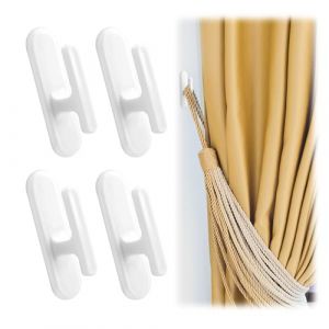4PCS Embrasse pour Rideaux Adh&eacute;sives Crochet pour Rideaux sans Per&ccedil;age Plastique &agrave; Fixer Au Mur Embrasses De Rideaux De Fen&ecirc;tre pour Cordon Aveugle La Maison, Le Bureau, Les Stores (FengYunDe, neuf)