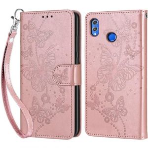 Coque pour Huawei Honor 8X, Housse Etui Portefeuille Cuir Multifonction, Fermeture Magn&eacute;tique &agrave; Clapet Anti-Choc Compatible avec Coque Huawei Honor 8X Book - Or Rose (KENHONER, neuf)