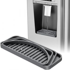 Plateau de r&eacute;cup&eacute;ration r&eacute;frig&eacute;rateur &ndash; Plateau distributeur eau en silicone, tapis lavable | Bac collecteur r&eacute;utilisable pour machine &agrave; gla&ccedil;ons porte cong&eacute;lateur, plateaux pratique pour recueillir (Riverside Mercantile, neuf)