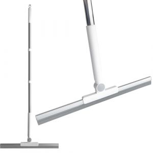 SUIXI Raclette de douche, raclette en caoutchouc, 133 cm, design segmenté, élimine l'eau, les poils d'animaux et l'eau savonneuse, raclette à eau pour sols de salle de bain, fenêtres, miroirs (blanc (SUIXI Rejoicing, neuf)