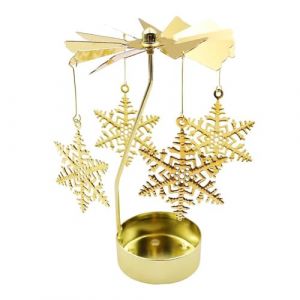 SHUOHONG Photophore Bougie, Bougeoir Rotatif en M&eacute;tal, Bougeoir Chauffe-Plat pour Bougeoirs, Bougeoir Dor&eacute;, Porte Bougie Decorative, Contenant pour Bougie, Deco Interieur Salon Mariage (S) (SHUOHONG, neuf)