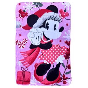 CARTOON Plaid enfant 100 x 150 cm couverture polaire 100 % polyester doux 210 gsm (Minnie (No&euml;l)) (Massi s.r.l., neuf)
