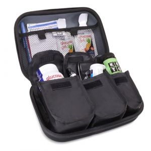 USA Gear Étui de Voyage pour Fournitures diabétiques avec Pochettes Amovibles, Sac à médicaments à Coque Rigide – pour Glucomètre, Stylo à insuline, Lancets, et seringues - Noir (Accessory Genie, neuf)