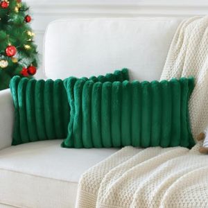 Soleebee Lot de 2 housses de coussin en velours pelucheux, Housse de coussin d&eacute;corative en fausse fourrure douce, Ensemble de housses de coussin d&eacute;coratives pour canap&eacute;, Coussin d&eacute;coratif pour canap&eacute; (Soleebee, neuf)