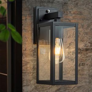 FTL Applique Murale Exterieur du Crépuscule à Aube, Porche Lampe Lanterne Exterieur avec Capteur de Lumière Ambiante, Luminaire Extérieur Mural Noir, IP44 Etanche Jardin Éclairage Mural d'Extérieur (FTNOUS, neuf)