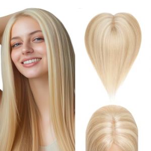 Elailite Volumateur Capillaire Femme Naturel a Clip Cheveux Naturel Toupet Humain (Base 10cm*12cm) 30cm #18+613 SABLE BLOND MECHE BLOND CLAIR (Naughty Fashion Mode, neuf)