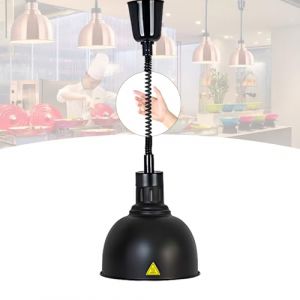 BOVDC Lampe Chauffante Cuisine Professionnelle, Lampe Chauffe Plat Cuisine Suspendu, 250W Lampe Chauffante Alimentaire R&eacute;glable Commerciale pour Cuisine, Restaurant et Buffet(C-25cm,1 Pi&egrave;ce) (吕梁市离石区旭升日杂店, neuf)