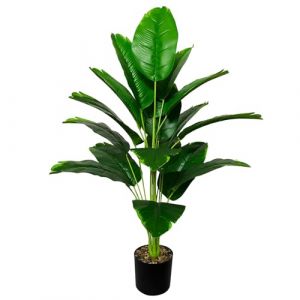 AIVORIUY Plantes Artificielles Interieur Exterieur Arbres Artificiel en Plastique Pot, Fausse Plante Verte pour la D&eacute;coration de la Maison Bureau Salon Balcon Cour Jardin (80cm Verte Banane) (AIVORIUY-FR, neuf)