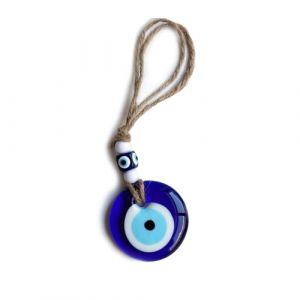 Fokroin Oeil Grec, Bleu Mauvais Oeil, Pendentif Mural, Oeil Turc Suspendu Pendentif, Ornement, décoration, amulette, pour la Protection, la bénédiction, Excellent Cadeau, avec Perles de Verre(5cm) (Rich Like Sea Shop, neuf)