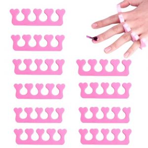 10 s&eacute;parateurs d'orteils en coton en forme de c&oelig;ur de p&ecirc;che - S&eacute;parateur d'orteils - S&eacute;parateur d'orteils - Convient pour le nail art, la p&eacute;dicure, le gel de frottis, etc. (zhenliguanglu60hao, neuf)