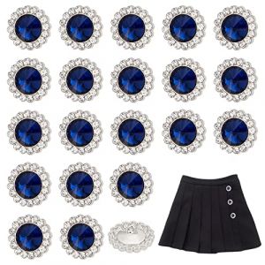 AHANDMAKER 20 Boutons &agrave; Tige, Boutons en Strass en Alliage de 20 mm pour la Couture, Bouton de Couture Vintage pour Chemise, Manteaux, Veste, D&eacute;corations de V&ecirc;tements et de Bricolage (Bleu Minuit) (AHANDMAKER EU, neuf)