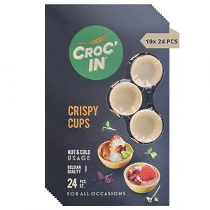 CROC’IN – Coupelles Comestibles à Garnir Neutre – Fond de Tarte Pour Pâtisserie ou Apéritif – Confection Artisanale & Vegan – Carton de 240 pièces - Format Spécial Restauration Et Traiteurs (FOOD N'JOY, neuf)