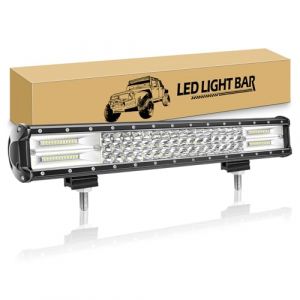 RIGIDON 51cm 288W Barre Lumineuse LED de Travail, 12V 24V Rampe Barre de Led 4x4, IP67 etanche Barre d'&eacute;clairage led pour Offroad V&eacute;hicules Voiture Camions Tracteur,6000K feu antibrouillard (JIANDAO, neuf)