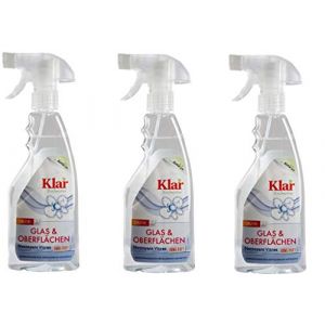 Klar Eco Sensitive Lot de 3 flacons de spray moussant pour verre et surfaces sensibles 500 ml (greenist-de, neuf)