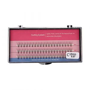 Extension de cils professionnelle, douce et dense, greffage de faux cils, boucle 0,07 C, mat&eacute;riau en soie de haute qualit&eacute;, options de longueur 8 mm, 10 mm, 12 mm, lot de 10 (C-0.07-10MM) (Iueburu, neuf)