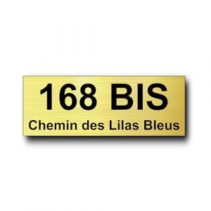 Plaque Boite aux Lettre Personnalisable - 12 Cm x 5 Cm - Num&eacute;ro de Maison et Adresse - Grav&eacute;e et Personnalis&eacute;e pour Plaque de Rue - Chiffre Maison - Ext&eacute;rieur - Autocollant (Or Radial) (France-gravures, neuf)
