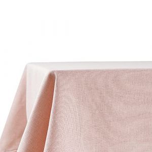 Decomira Nappe de Table Anti Tache Effet Lin - Facile à Laver et Repasser - comme Nappe rectangulaire de Jardin en Plein air pour Table à Manger - Rose - 130x130 cm (LIMODI GmbH, neuf)