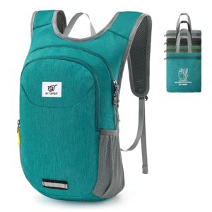 SKYSPER Petit Sac a dos 10L, Sac à dos Pliable de Voyage Ultraléger avec Bandes Réfléchissantes à l'avant et à l'arrière Sac a Dos Rando pour Randonnée Voyage Sport (OUTHIKER Direct, neuf)
