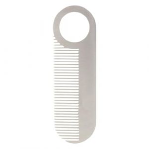 Peigne à barbe en acier inoxydable, peigne à moustache en acier inoxydable – Peigne à moustache à barbe, peigne de voyage, peigne à cheveux pour barbe et moustache, peigne à cheveux pour le toilettage (shainm, neuf)